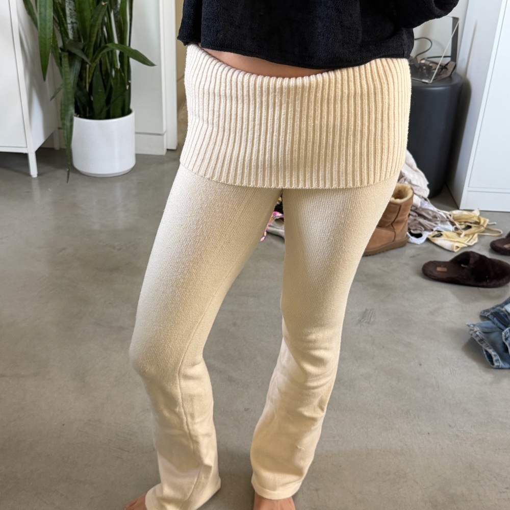 Frankie's Bikinis Cream Straight Leg Pants